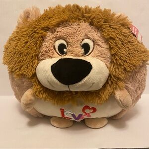 Happy Valentine’s Day Plush Round Body Animal Lion Plush Love Design NWT